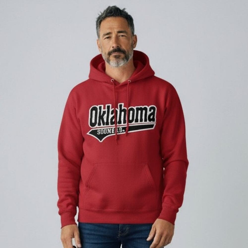 Oklahoma Sooners Womens 2XL Red Gray Hoodie J America NCAA Football Pullover